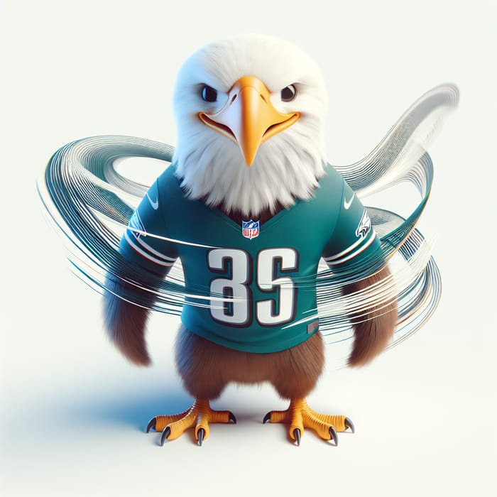 Dynamic Eagle in Team Jersey | 3D Energy Illustration
