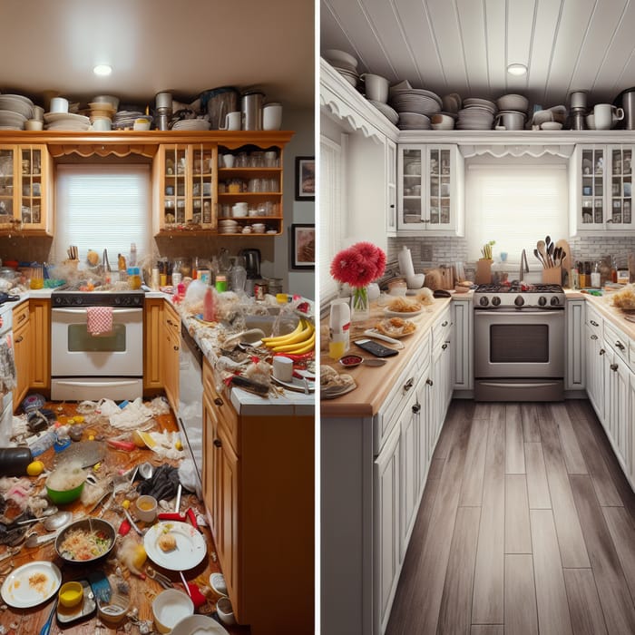 Kitchen Before and After: Chaos to Cleanliness Transformation