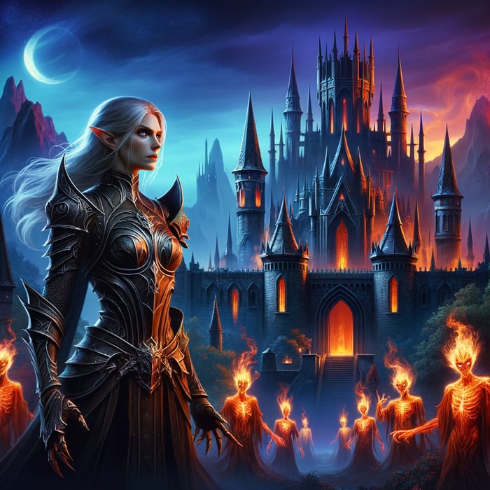 Valaska in Cursed Armor at Castle | Fantasy Ifrit Scene