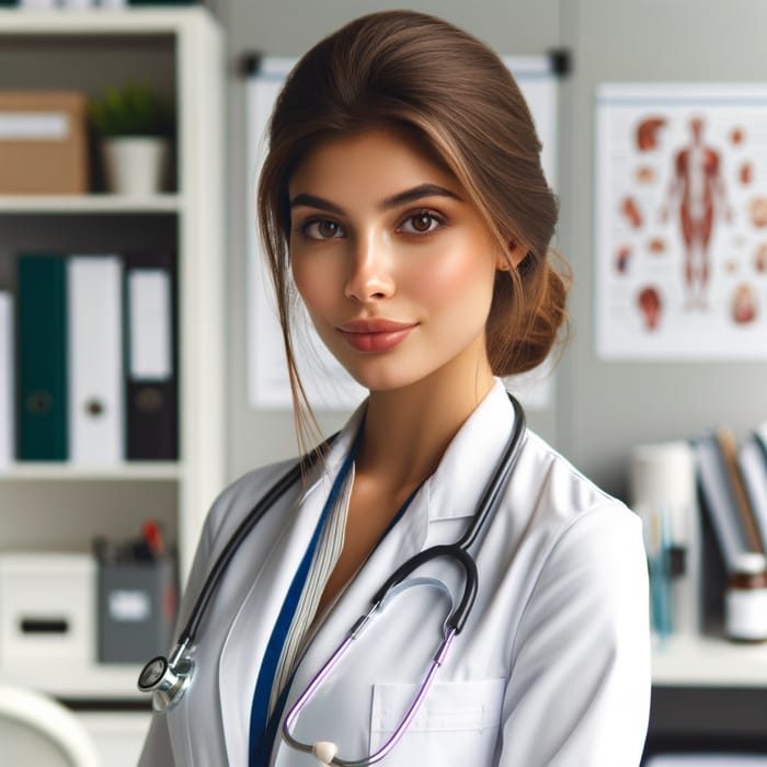 One Woman Doctor with Pretty Brown Hair | Expert Physician at Well-Equipped Clinic