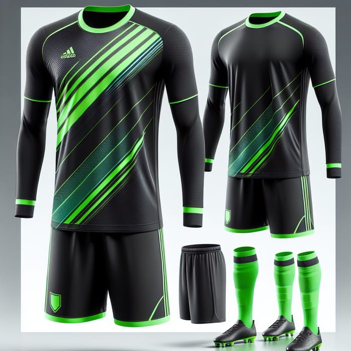 Black and Neon Green Soccer Jersey Design | Striking Minimalist Style
