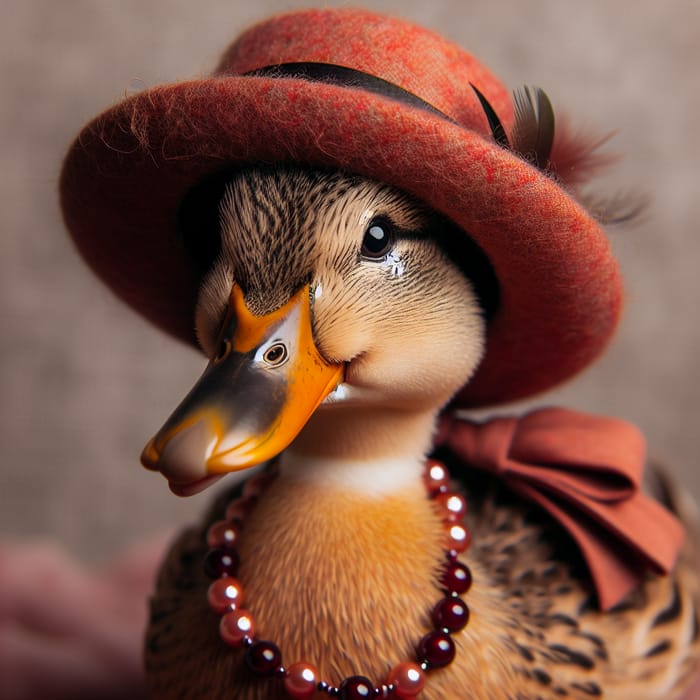 Duck with Hat: Adorable Avian Style