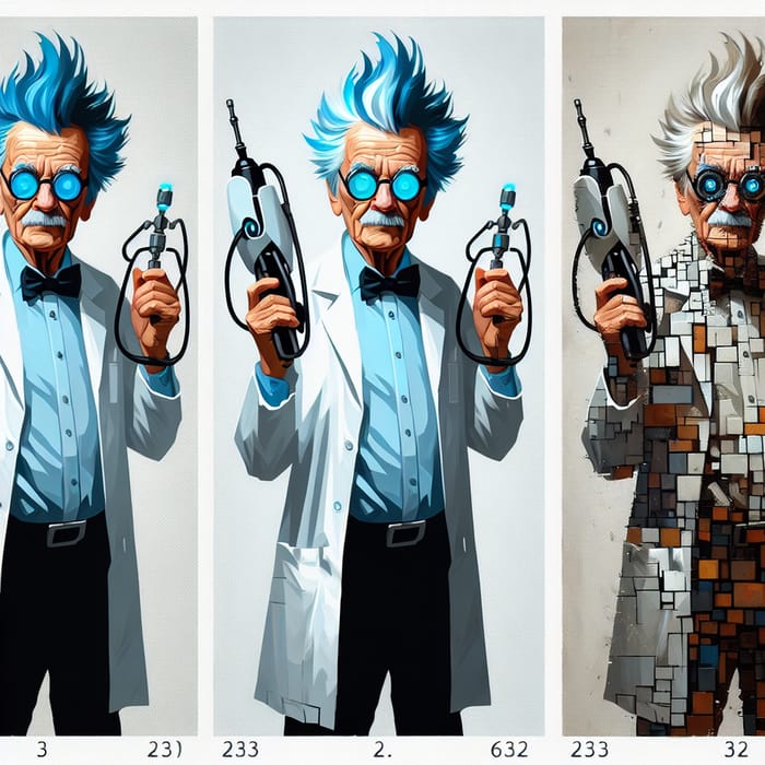 Rick Sanchez in 3 Art Styles: Drawn in Different Techniques