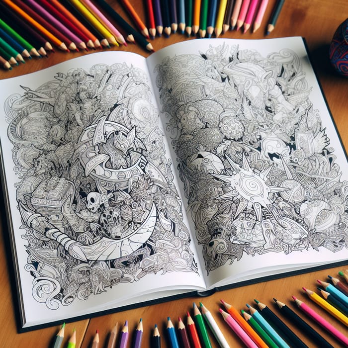 Dota 2 Coloring Book Page | Detailed Line-Art and Game Elements