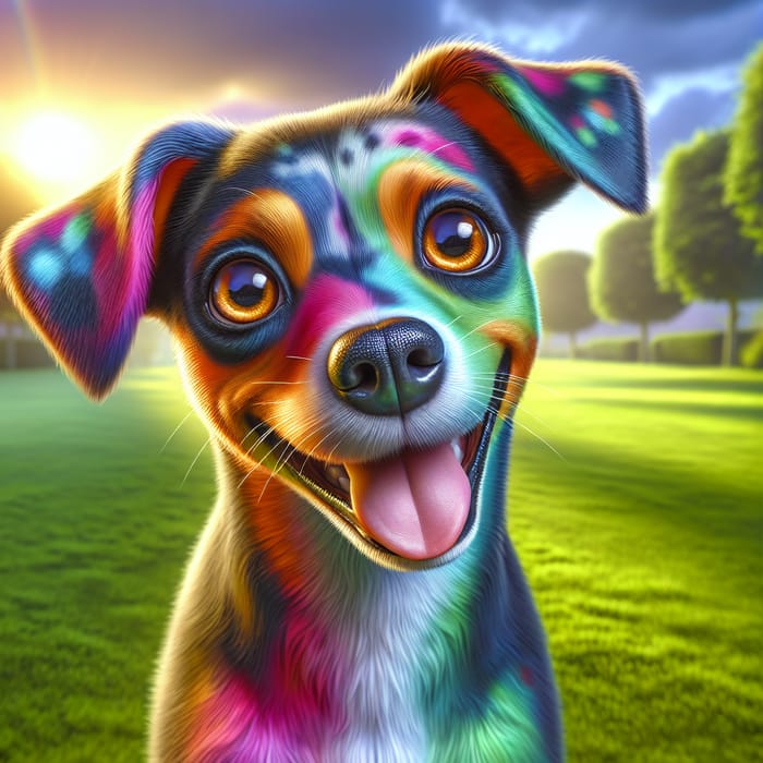 Adog with Vibrant Colored Spots | Playful Nature