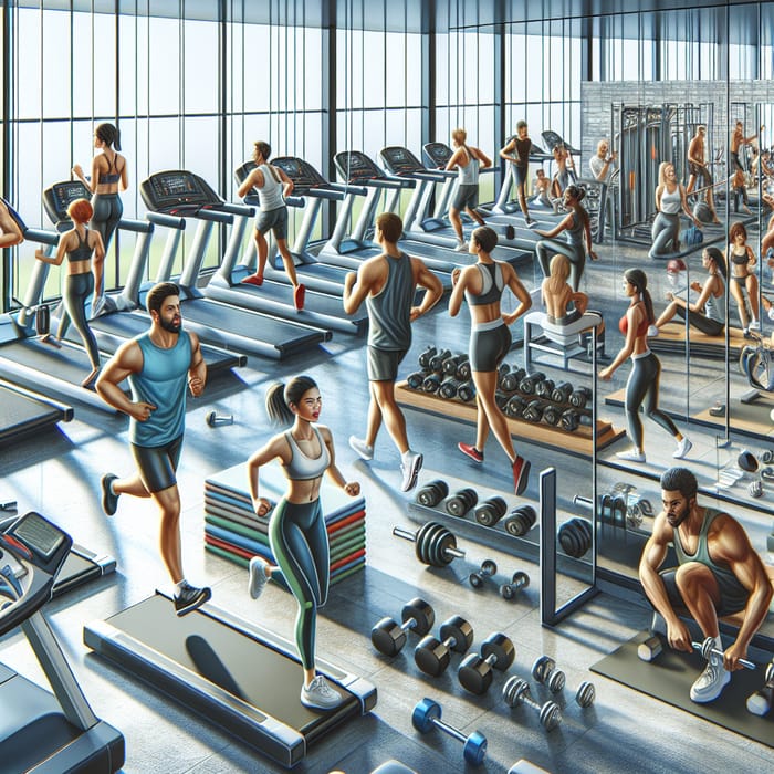 Premium Gym with Treadmills, Weights, Yoga & Pilates