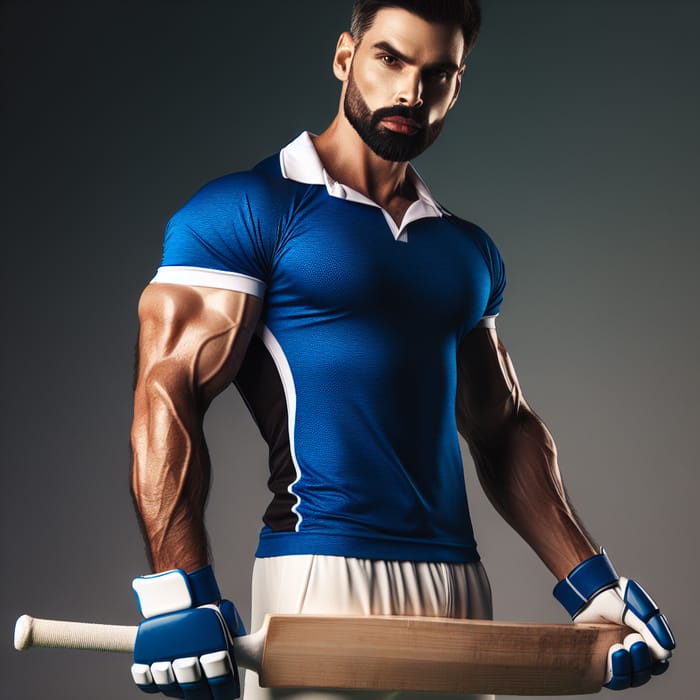 Virat Kohli | Muscular Cricket Action in Blue Uniform