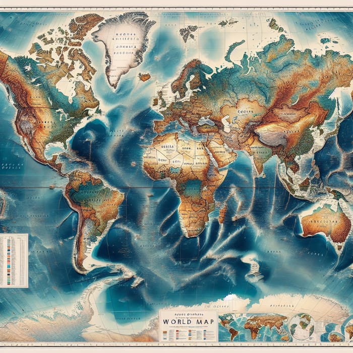 Detailed World Map - Continents, Cities & Landmarks