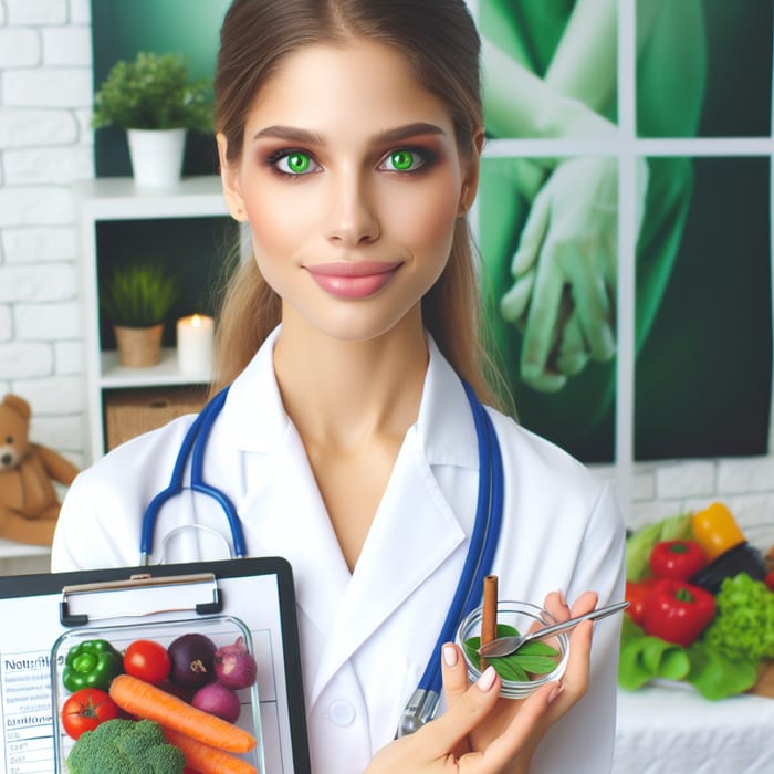 Nutritionist with Green Eyes