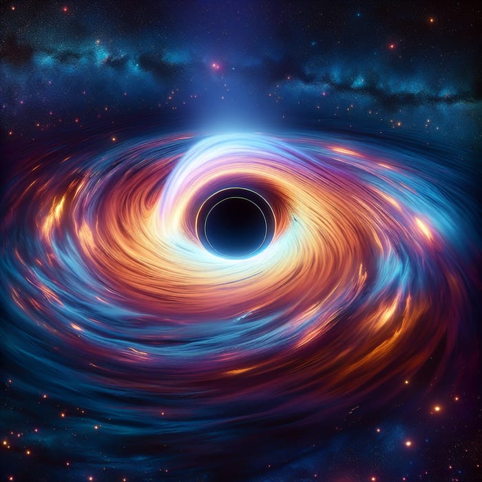 Eerie Cosmic Spectacle: Enigmatic Black Hole & Vibrant Accretion Disk
