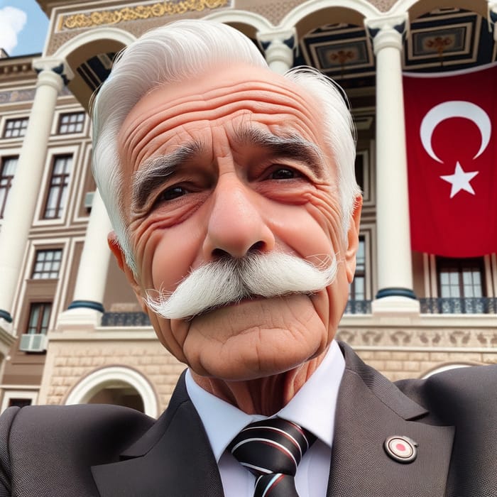 Recep Tayyip Erdoğan Selfie with Mustachioed Turkish Gentleman