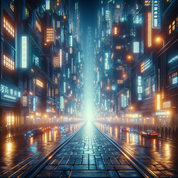 Neon Cyberpunk Cityscape at Night | Urban Energy and Dynamics