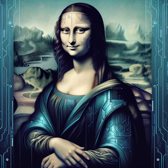 Modern Mona Lisa Redesign | Futuristic Apple Vision