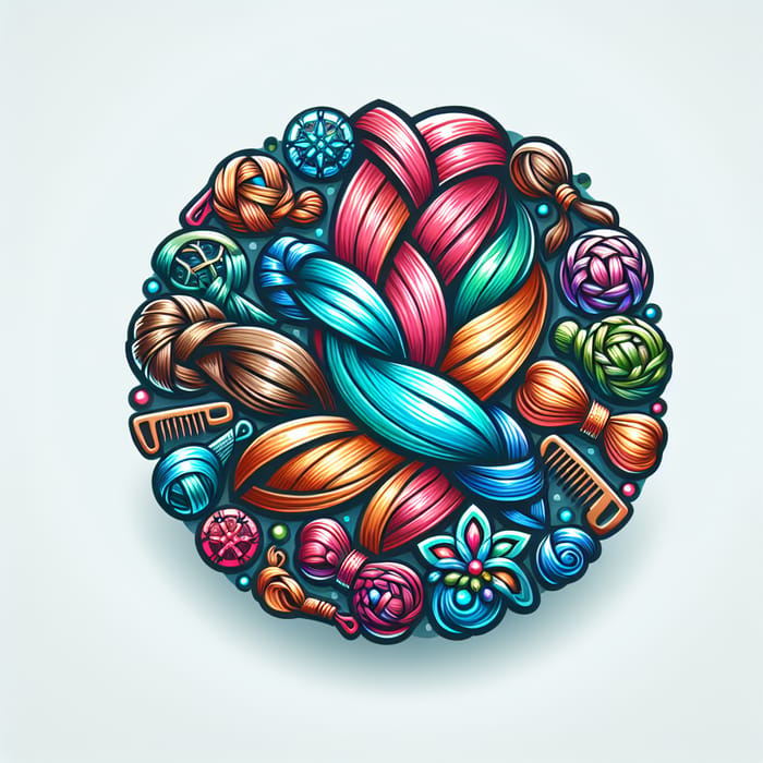 Colorful Braided Logo: Beautiful Hair Clips & Intricate Braids