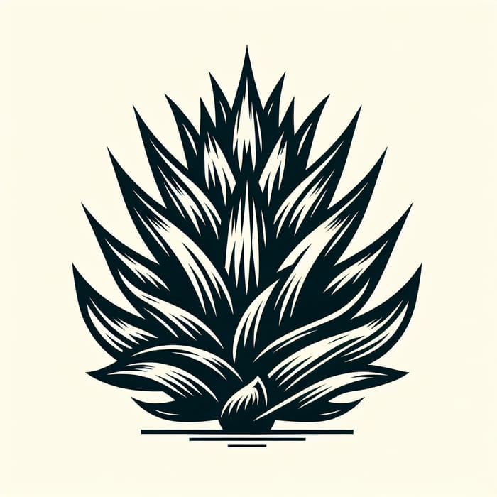 Agave Plant Vector Illustration for Bottle Label Design