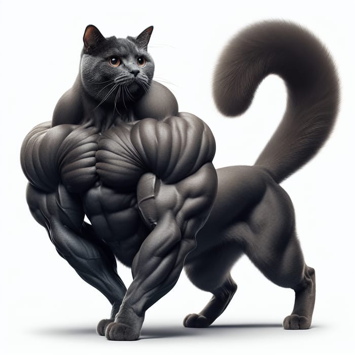 Powerful Cat: Muscular & Well-Groomed Pose