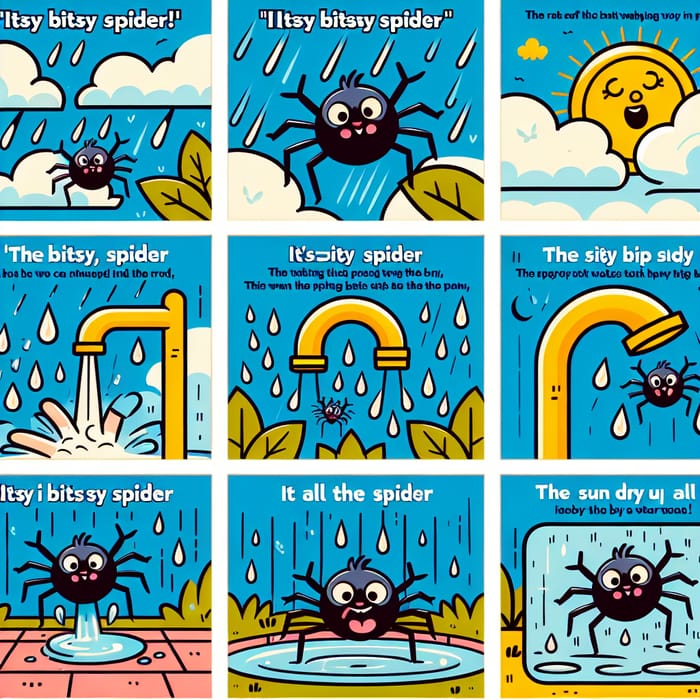 Itsy Bitsy Spider Storyboard | Child-Friendly Vector Animation