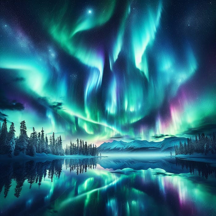 Captivating Northern Lights Abstract Painting