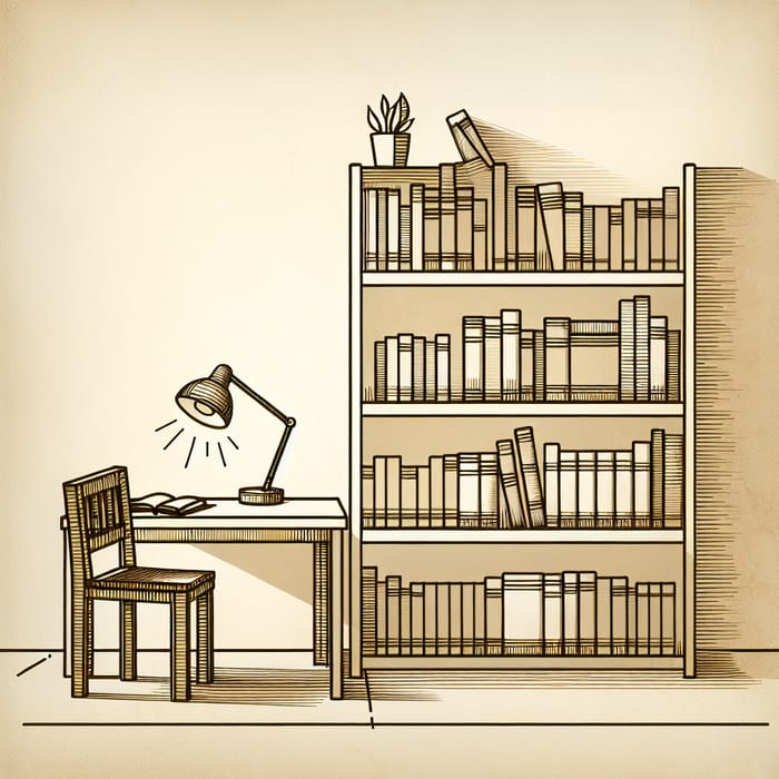 Library Simplistic Image Minimalist Education: A Simple Library Scene | AI Art Generator | Easy ...