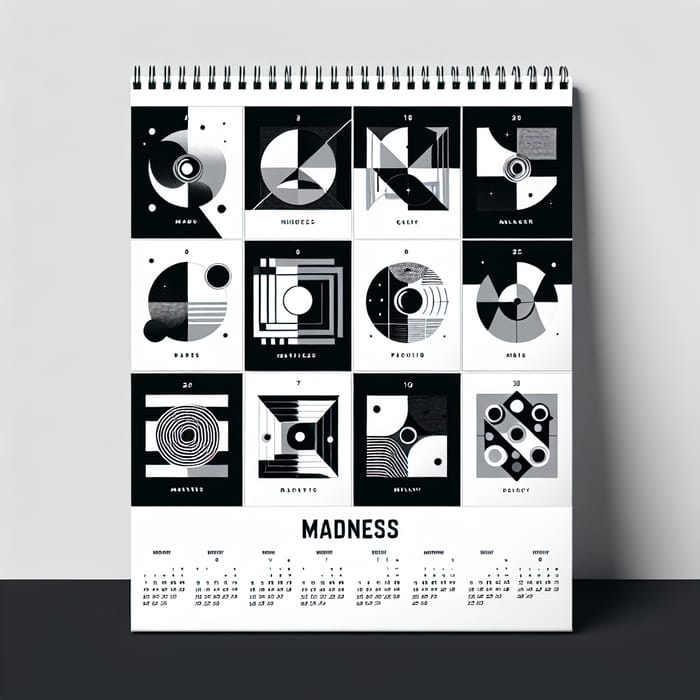 Illustrated Calendar with Minimalist Madness Theme