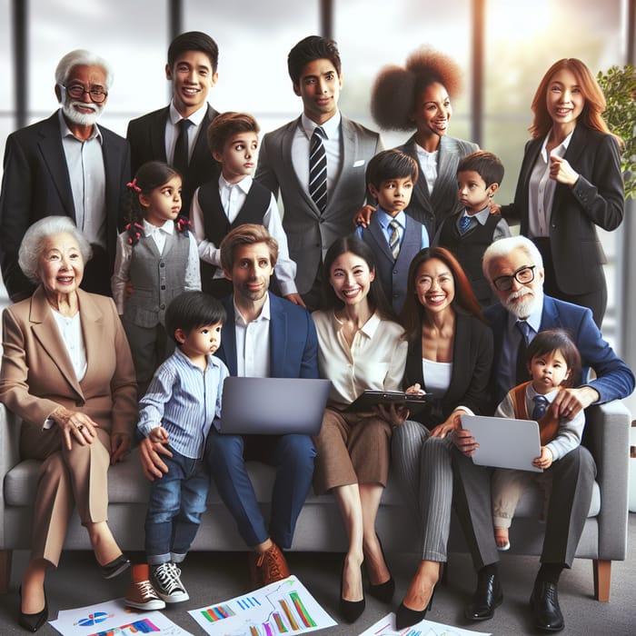 Diverse Multigenerational Family of Entrepreneurs in Professional Setting