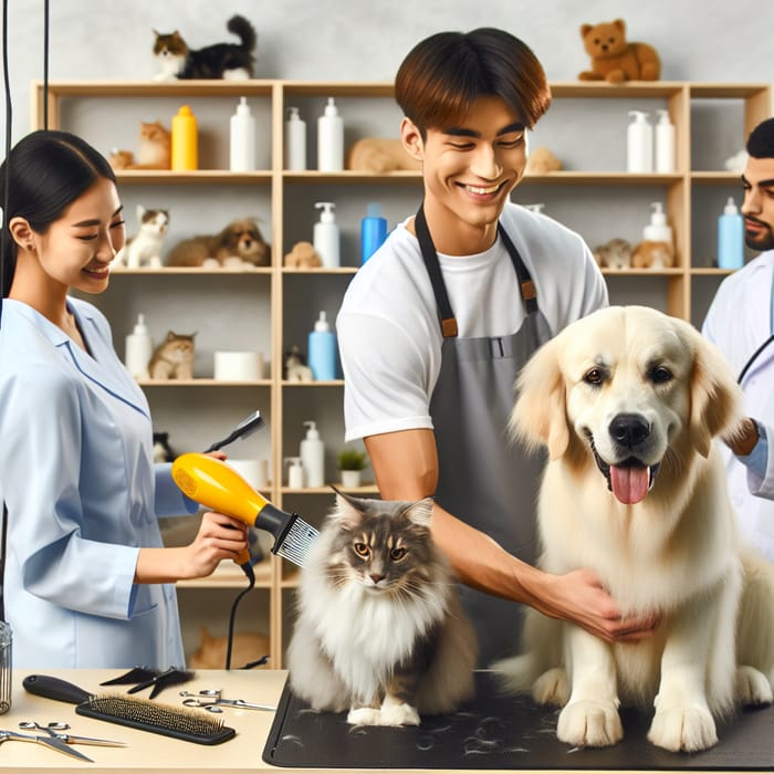 Pet Grooming Services for Golden Retrievers and Maine Coon Cats