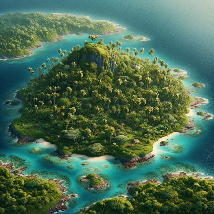 Tranquil Abandoned Island with Tropical Wildlife Haven