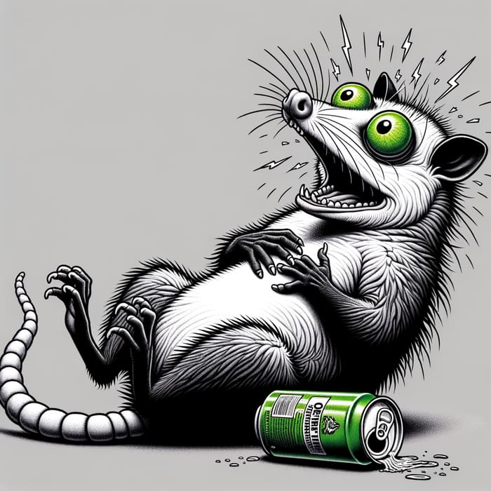 Humorous Possum Faking Heart Attack | Energy Drink Overdose