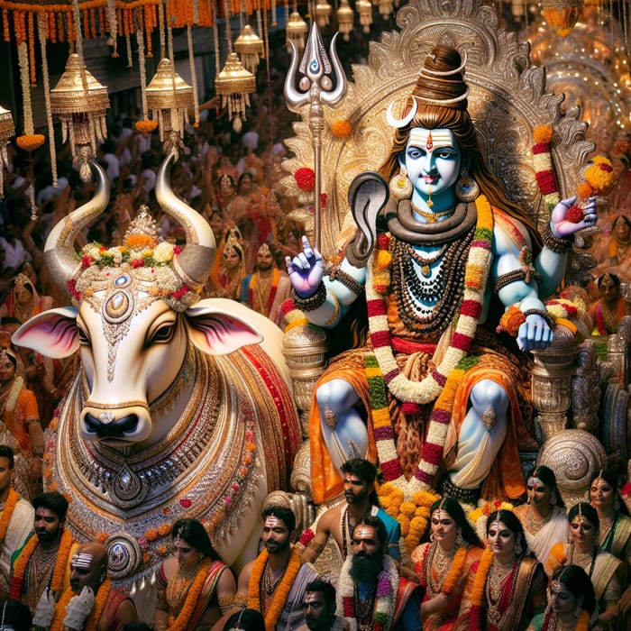 Lord Shiva Baraat Wedding Procession with Nandi | Sacred Hindu Ceremony
