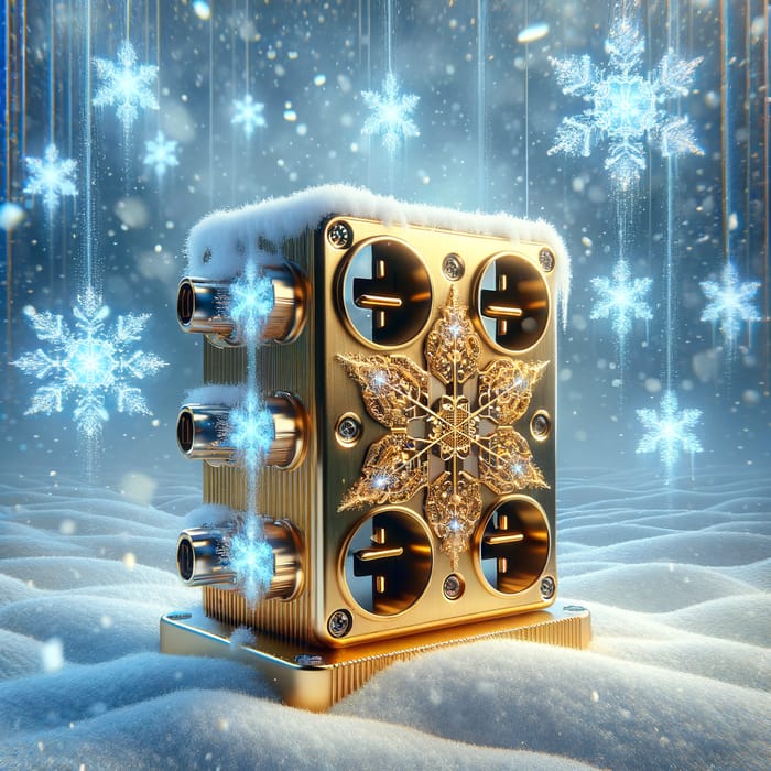 Luxurious Golden Snowflake Multiplug in 4K Resolution