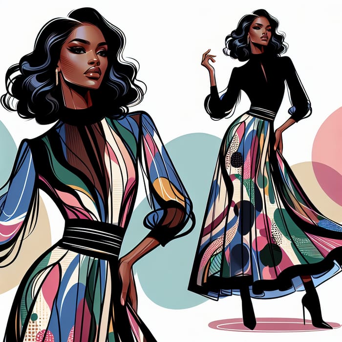 Create a Stylish Black Female Model Pose | High Fashion Ensemble
