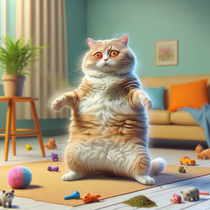 Playful Chubby Cat: Online Joy & Humor Experience
