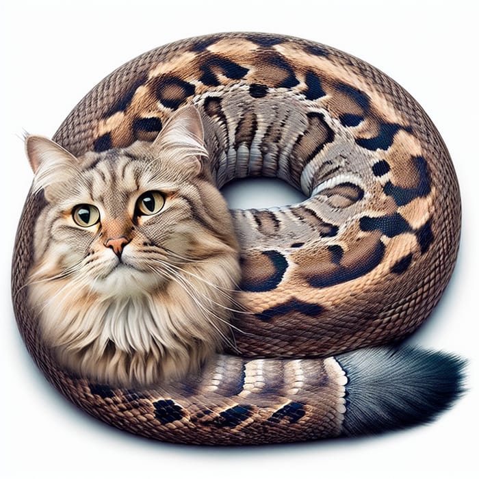 Enchanting Snake-Cat Hybrid Closeup