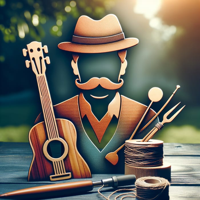 Artisan Musician with Signature Moustache and Hat