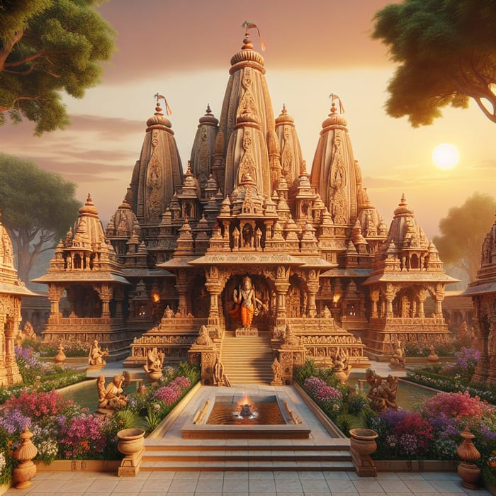 Awe-Inspiring 'Ram Mandir' Hindu Temple - Grand Architecture & Tranquil Garden