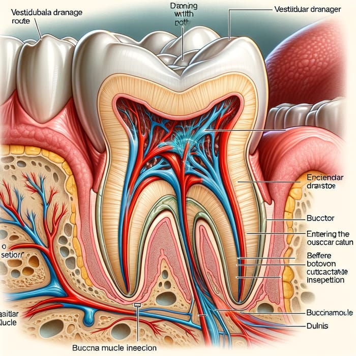 Illustrated Dental Drainage Pathways of Upper Molars