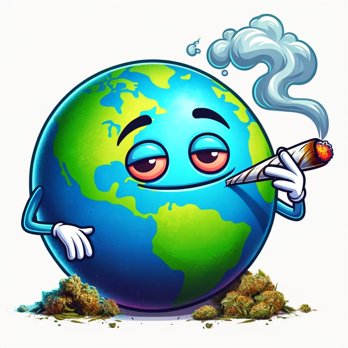 Colorful Globe Enjoying Cannabis - Relaxation Worldwide
