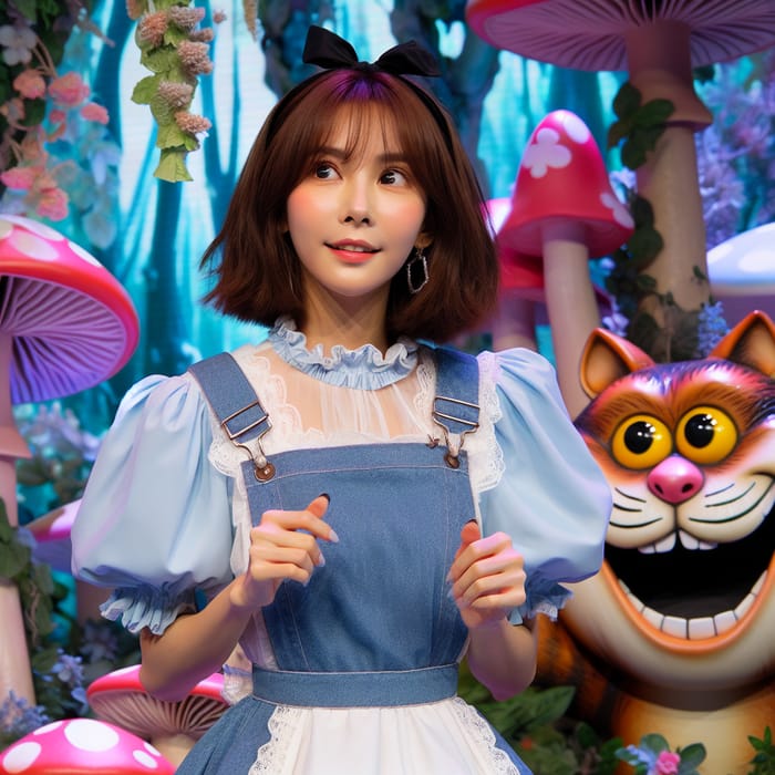 Sana from Twice in Alice in Wonderland Outfit | Enchanted Forest Scene