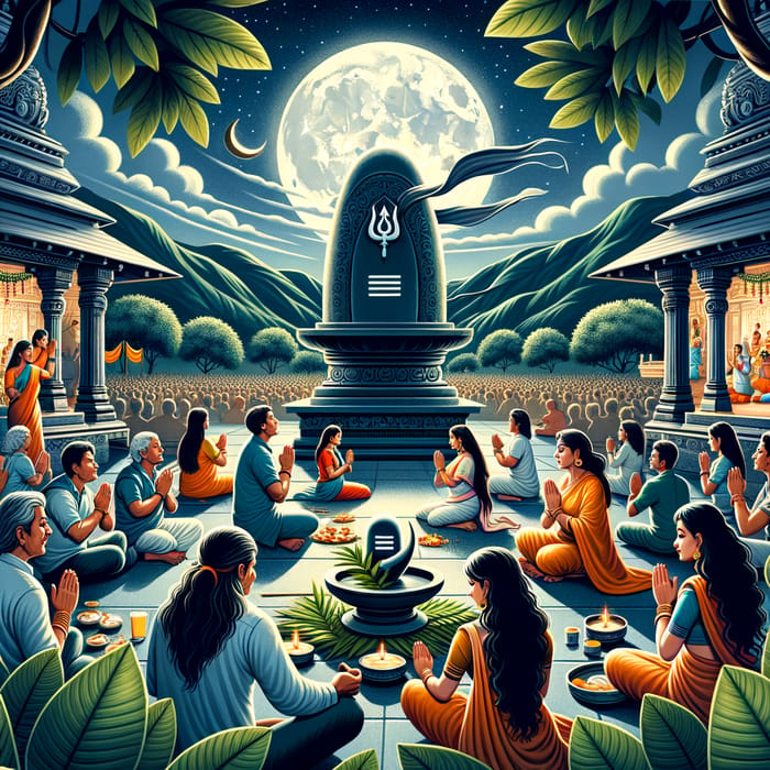 Shivratri Festival Celebration at Night - Prayers to Lord Shiva