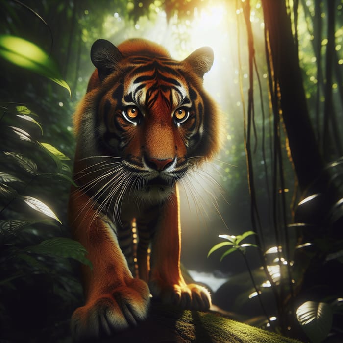 Majestic Tiger Prowling in Natural Habitat | AI Art Generator | Easy ...