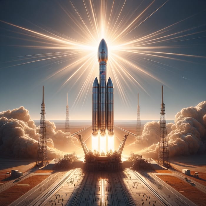Intricately Detailed Space Rocket Launch