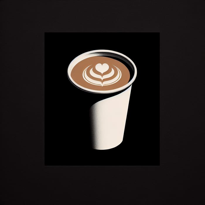 Bold Americano Coffee in Disposable Cup - Minimalist Design