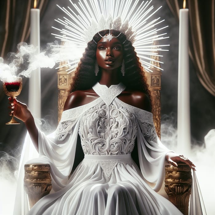 Divine Beauty: Radiant Black Queen in New Jerusalem