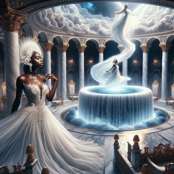 Majestic Vision: Woman in Throne Room with Holy Spirit