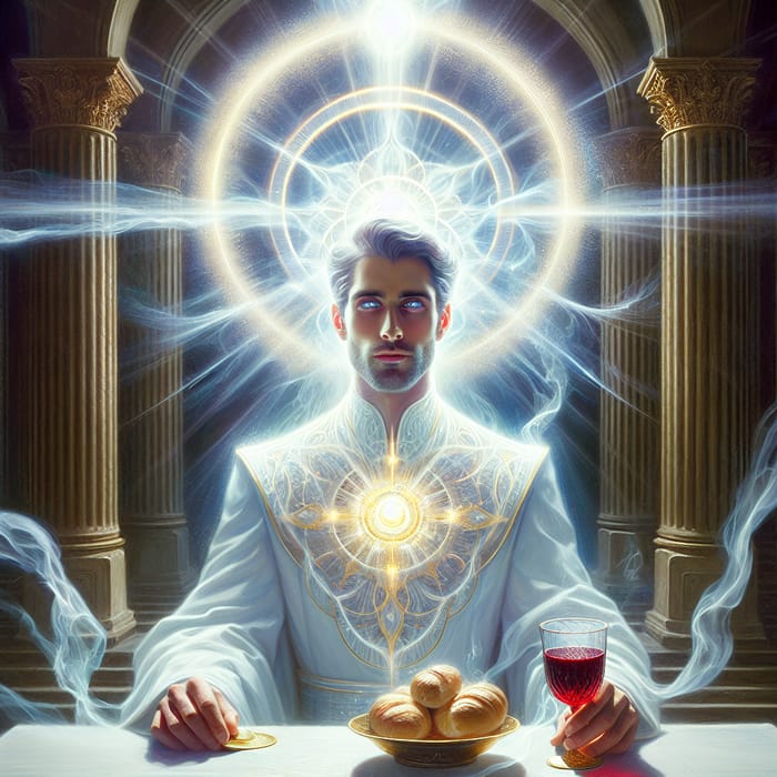 Radiant Celestial Man in Throne Room | Spiritual Communion