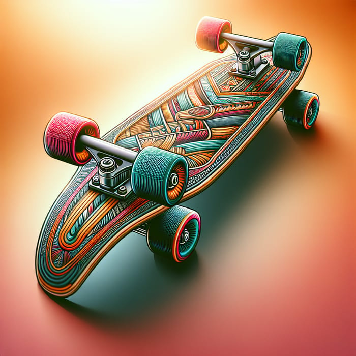 Detailed Multicolored Skateboard Image