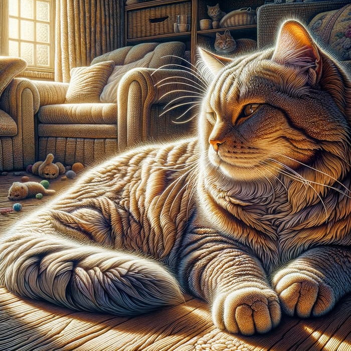 Sunny Cat in a Luxurious Room