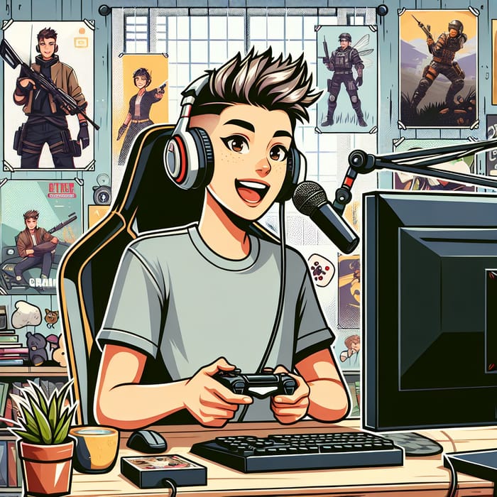 Roier the Streamer: Stylish Hair and Gaming Setup
