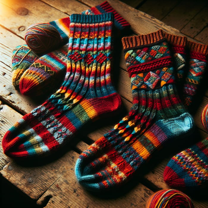 Vibrant Hand-Knit Socks for Cozy Toes | Shop Now