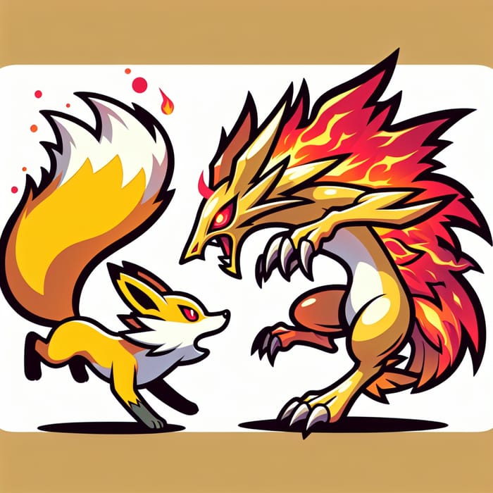 Yellow Fox vs Mythical Creature Battle | Website